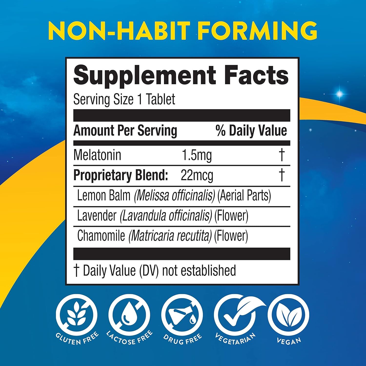 MidNite Back to Sleep Low Dose, 1.5 mg Melatonin Aid, Non-Habit…