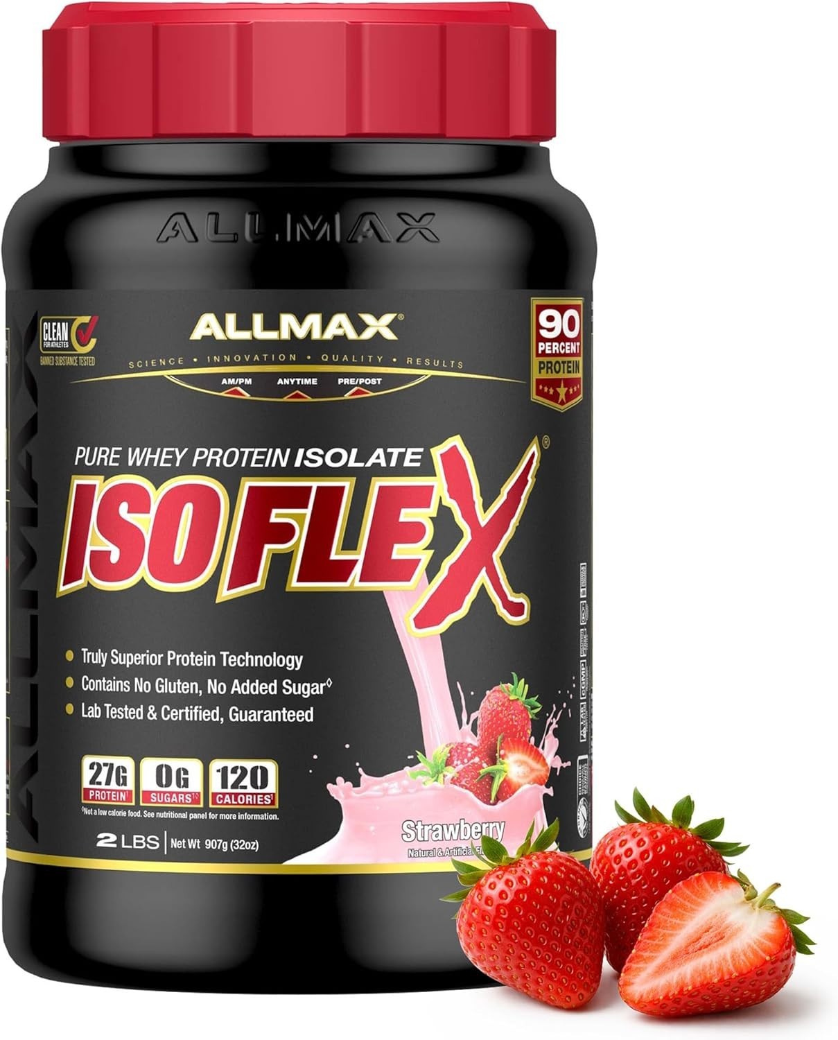 ALLMAX ISOFLEX Pure Whey Isolate Protein Powder – Gluten Free, Low Lactose, Suga
