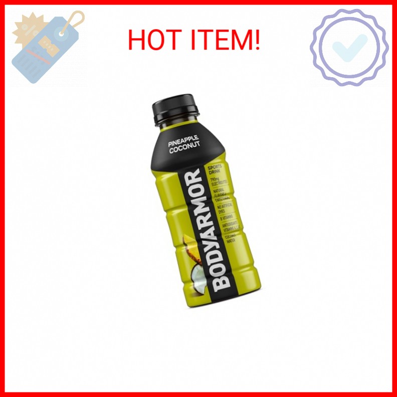 BODYARMOR Sports Drink, Pineapple Coconut, Electrolyte Drink Hydration, 16 Fl Oz