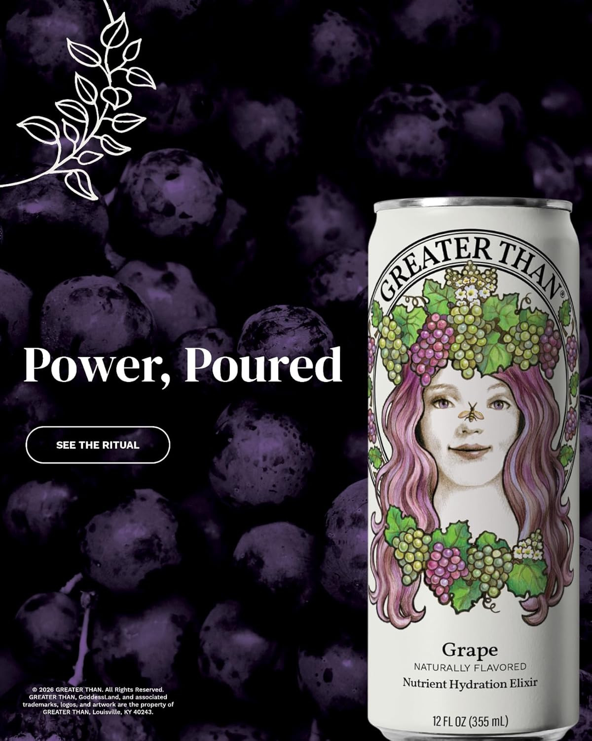 GREATER than Hydration for Her, Grape Coconut Enhanced Electrolyte, 12 Pack