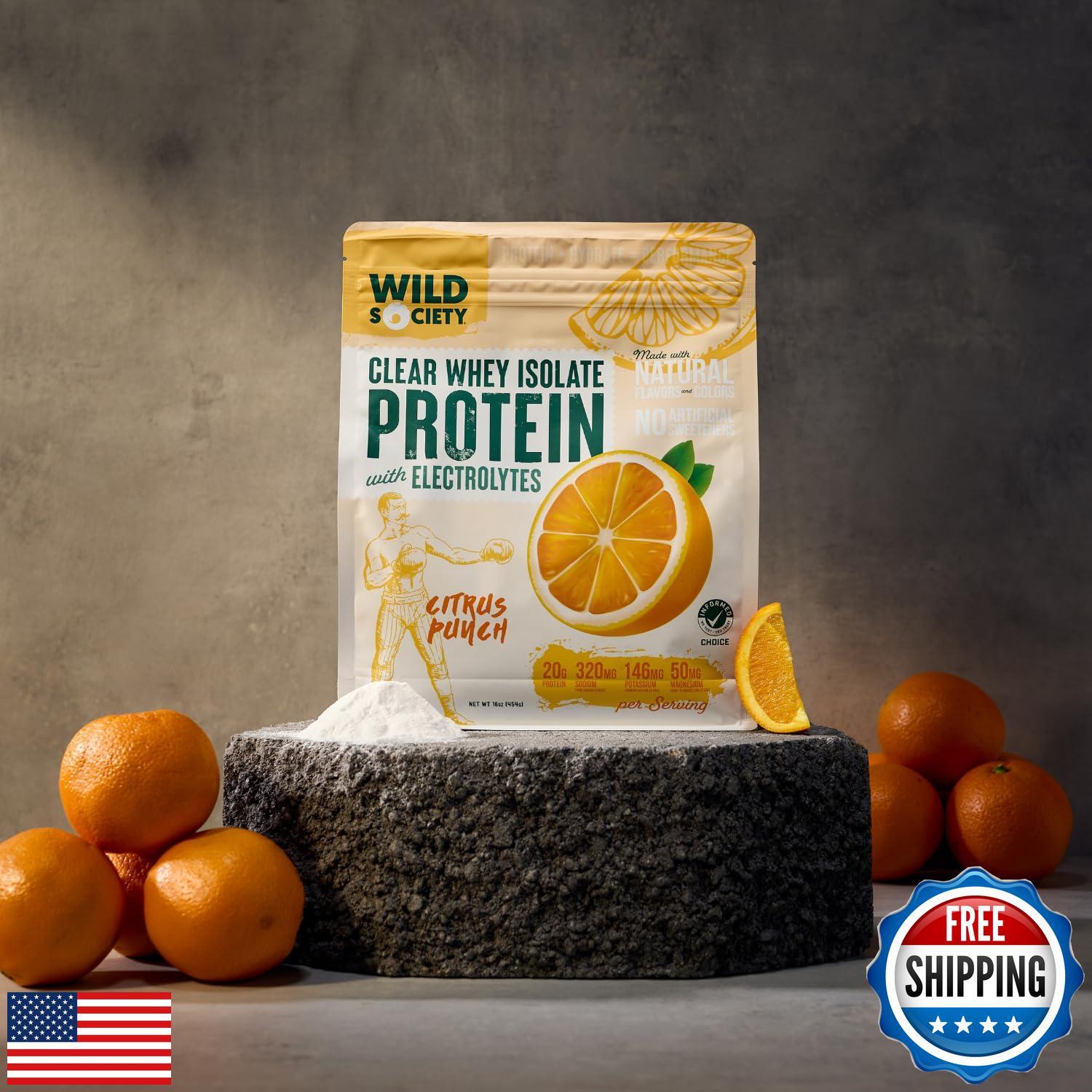 WILD SOCIETY – Premium Clear Whey Protein + Electrolytes – Refreshing Whey Pr
