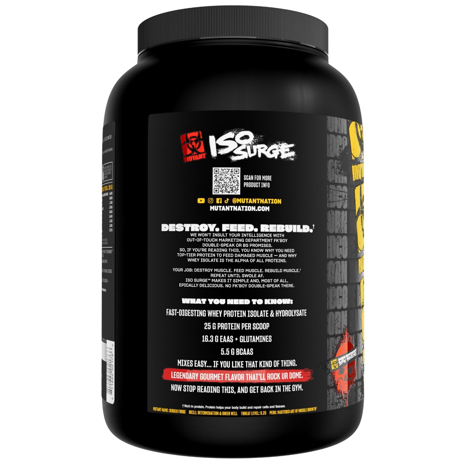 Mutant Whey Protein Powder 1.6Lb 25G Protein Fast Absorption Gourmet Flavors