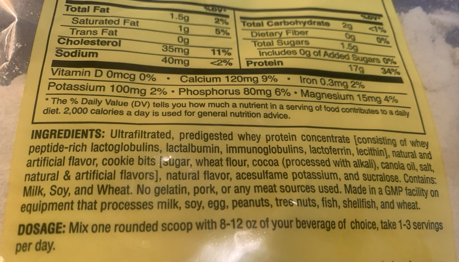 Universal Super Whey Protein Cookies & Cream Flavor One 1 lb pkgs exp. 8/25