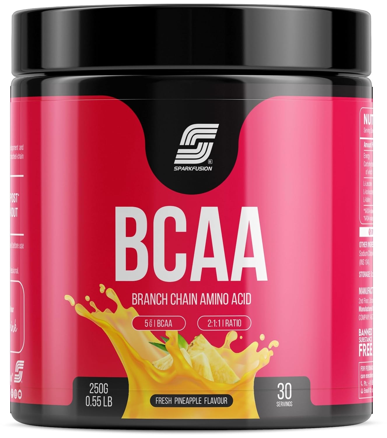 Sparkfusion BCAA Powder Fresh Pineapple Flavour 250gm