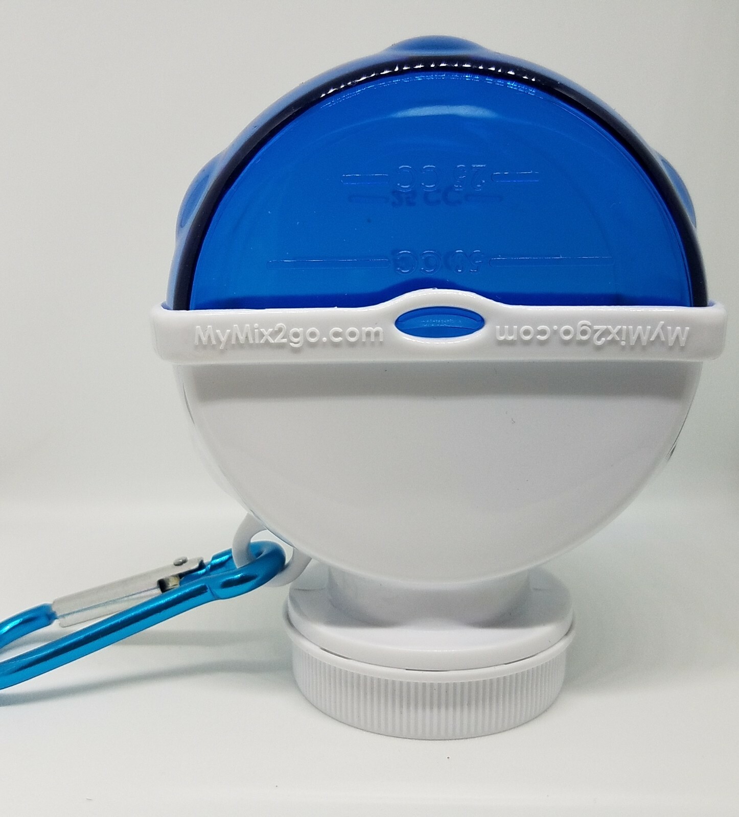 Portable Protein Powder Supplement Storage Funnel Container 120CC White/Blue