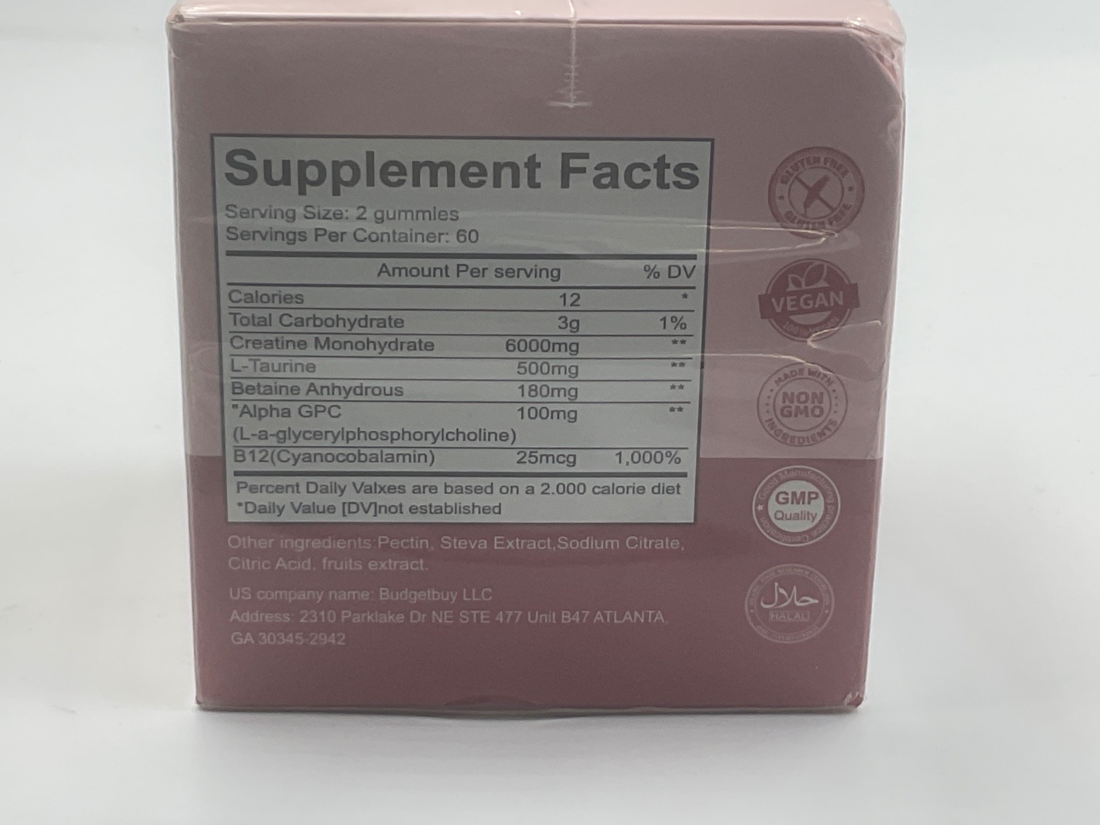 Creatine Monohydrate Gummies 6000mg 120 Ct