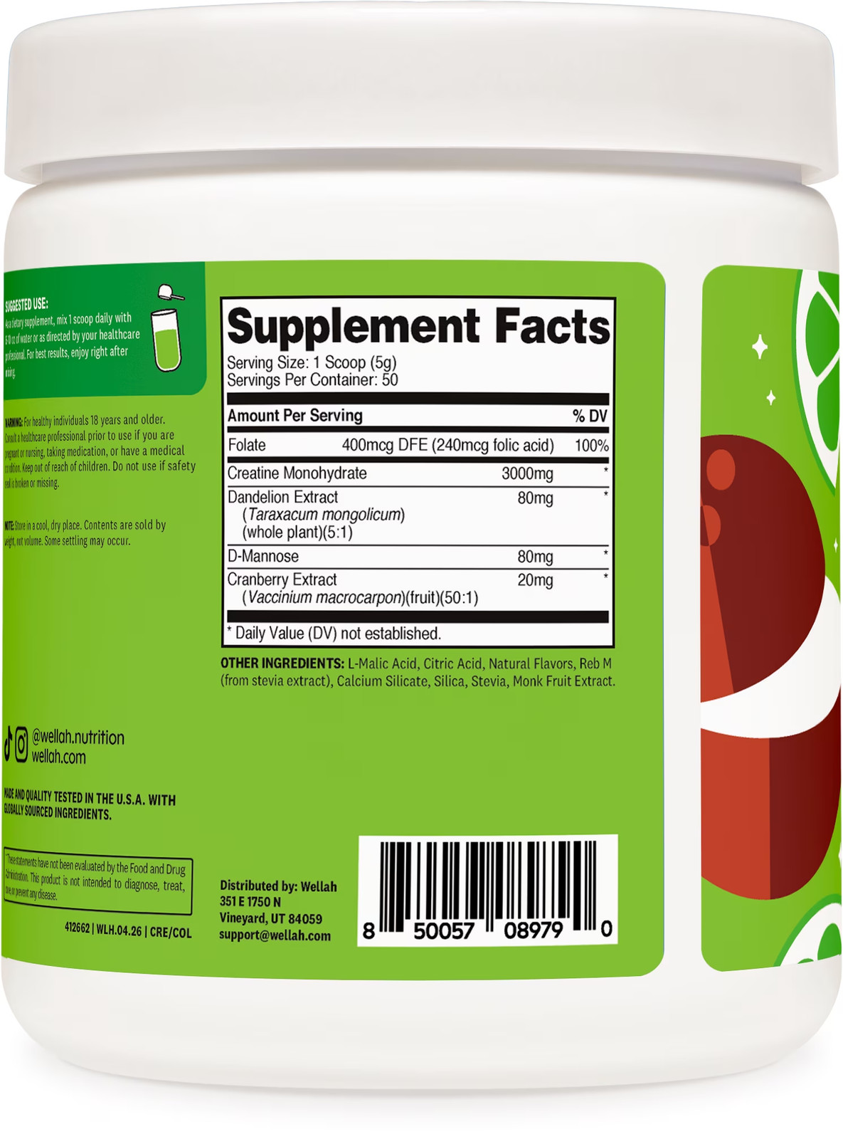 Creatine for Women (Coconut Lime) 50 Servings – Creatine Monohydrate with D-Mann