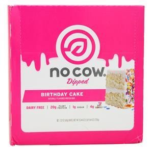 D’s Naturals No Cow Dipped Protein Bar Birthday Cake 12 bars