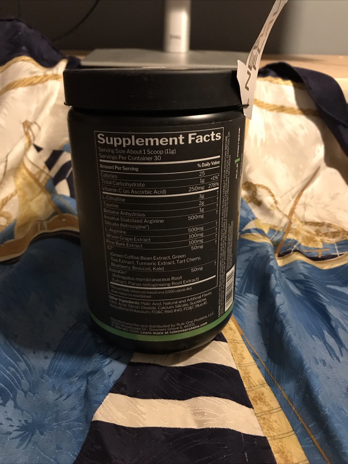Rule One Pump Non Stim Nitric Oxide Support Grape 30 Servings