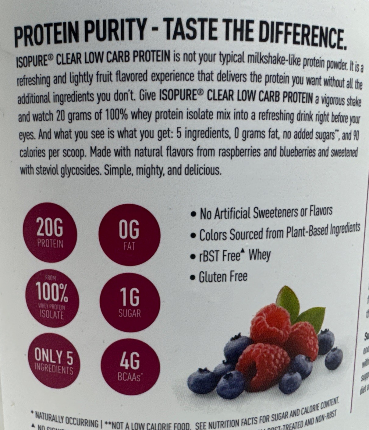 Isopure Clear Low Carb Protein Powder Mixed Berry 400 g Exp 7/28/2027-New-US