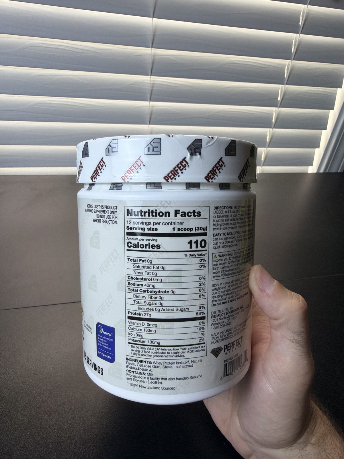PERFECT SPORTS DIESEL Whey Isolate Protein Powder French Vanilla 27g 360g 12