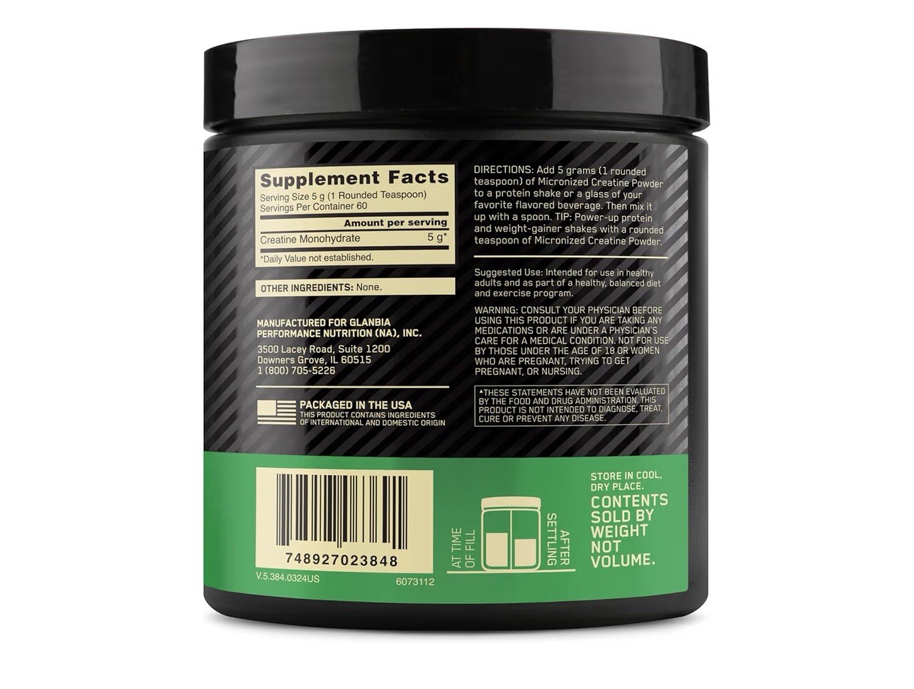 Optimum Nutrition Micronized Creatine Monohydrate Powder – 42.2oz