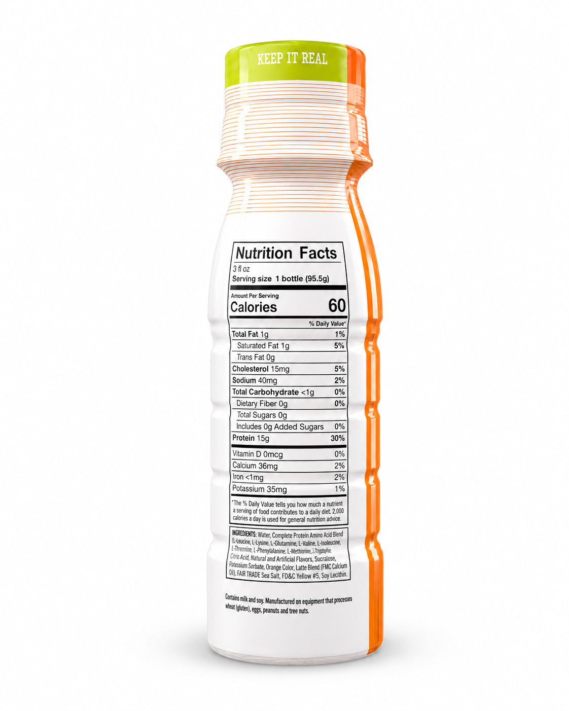 NutriWise – High Protein 15g Shot | Orange | Low Calorie (4-Pack Bottles)