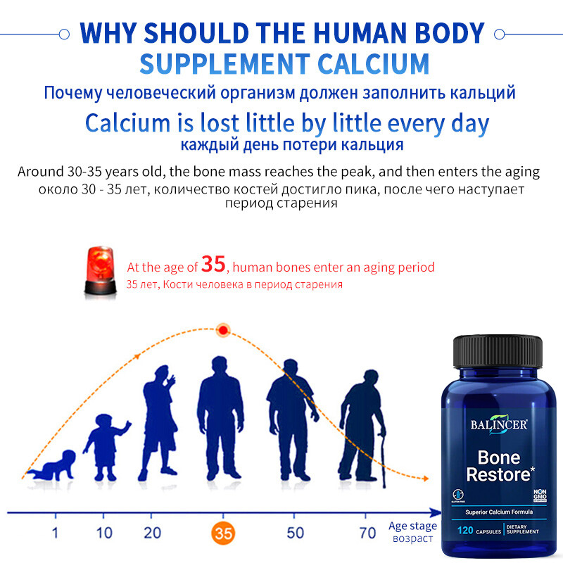 Bone Repair Supplement, Excellent Calcium Formula, Non-GMO，Gluten Free