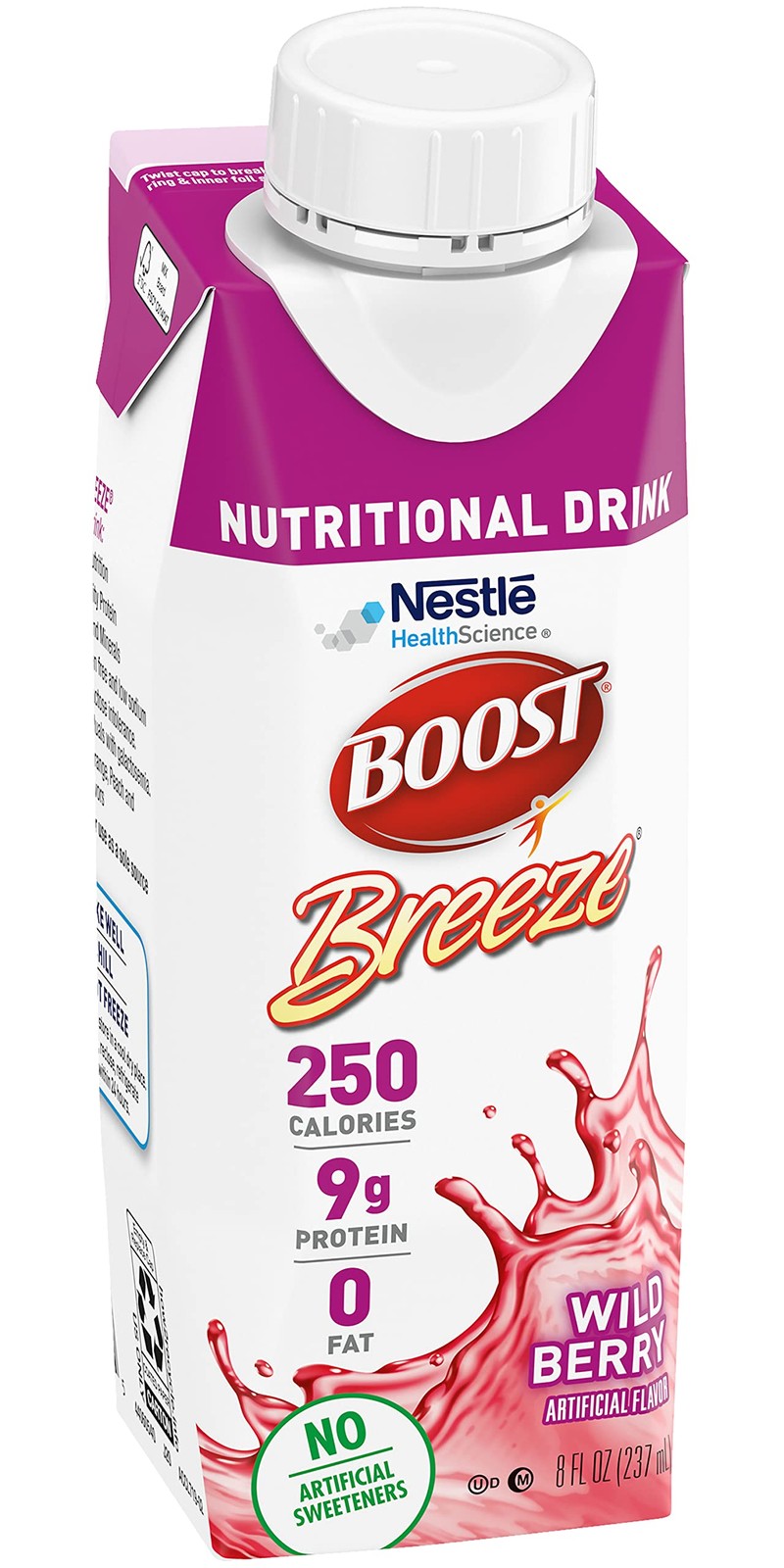 Boost Breeze Nutritional Drink Wildberry, 8 Fl Oz (Pack 8 of 6)