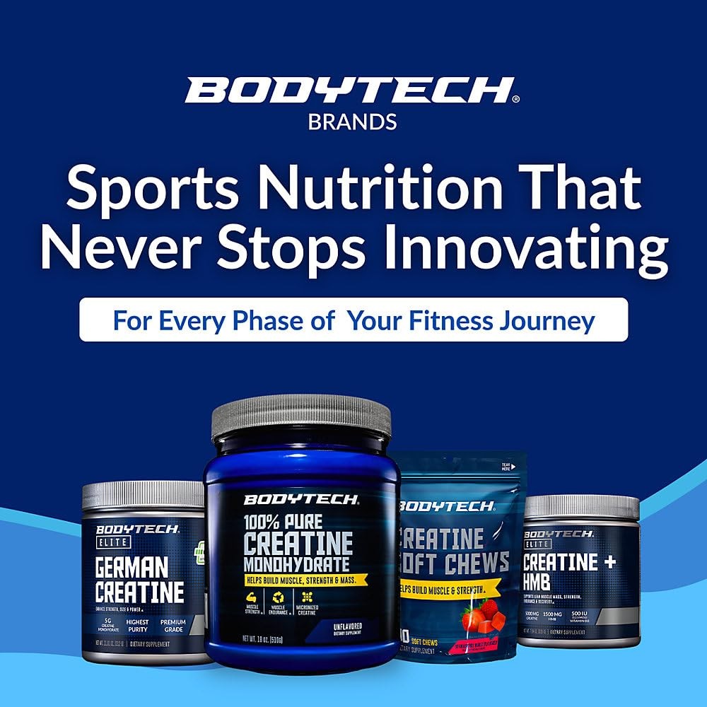 BodyTech Creatine Monohydrate Powder, 102 Servings (Pack of 1), No Color