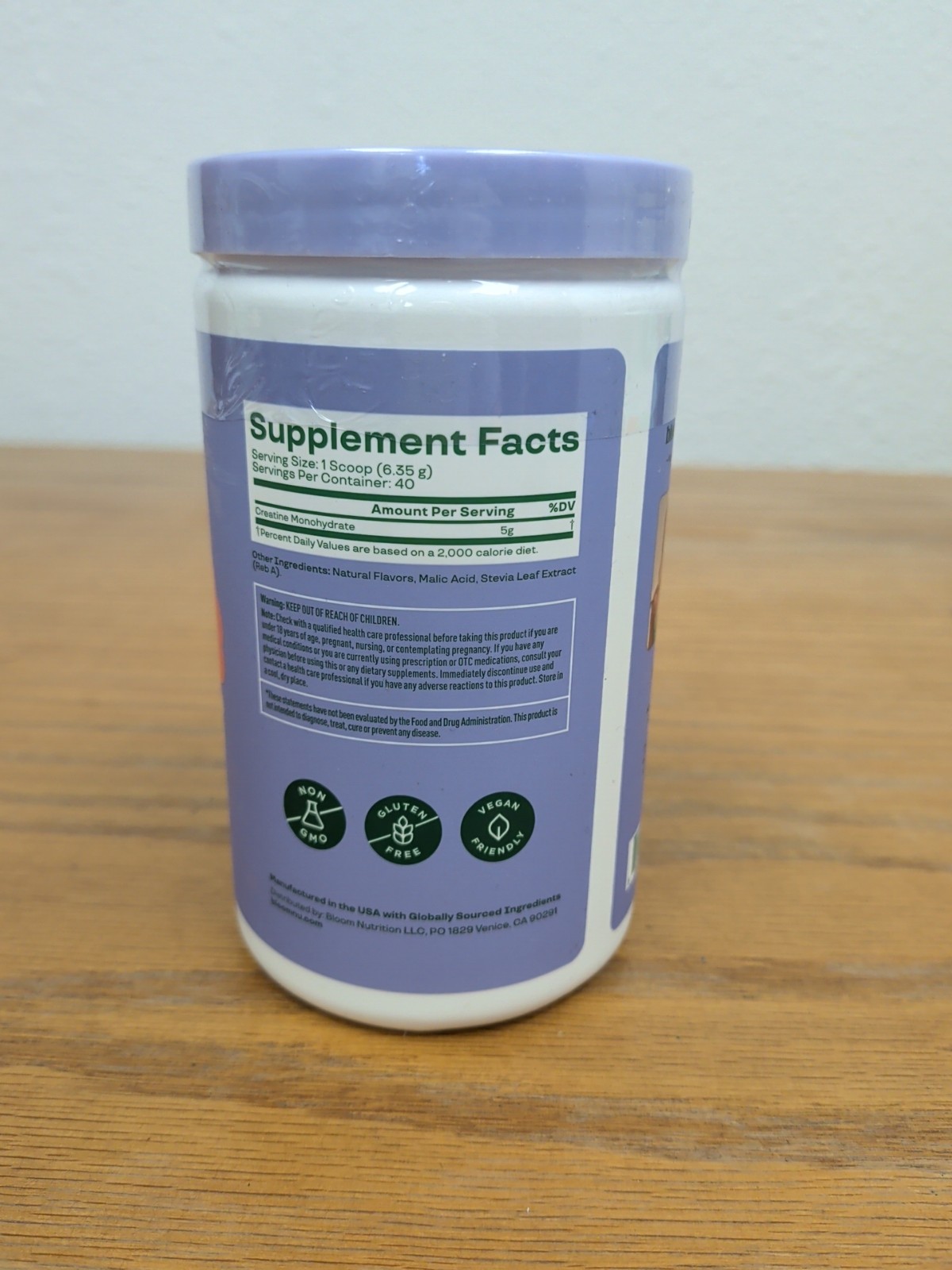 Bloom Nutrition Creatine Monohydrate Powder Raspberry Lemon 40 Servings – NEW