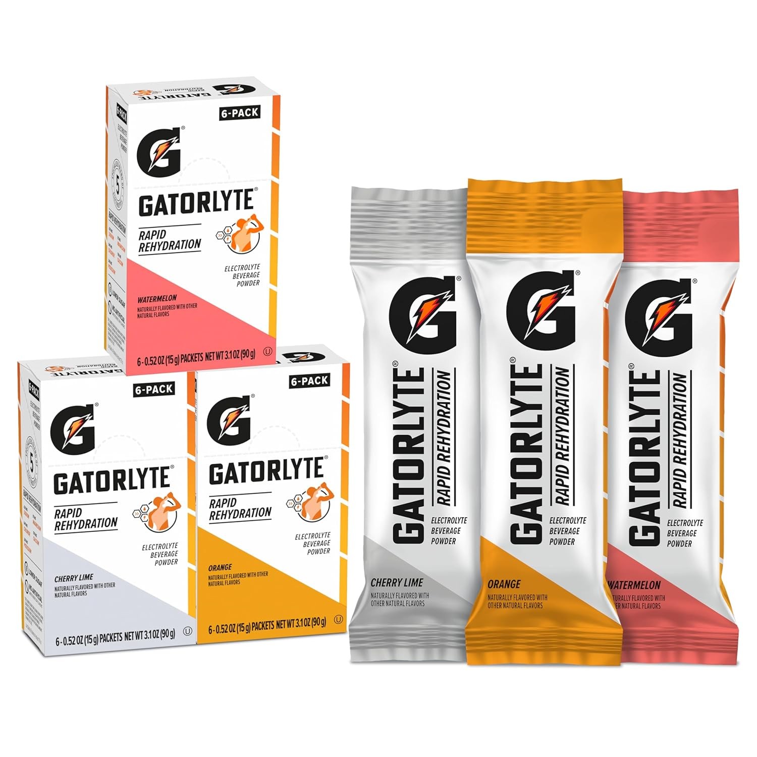 Gatorlyte Rapid Rehydration Electrolyte Beverage, 1.06 Pound (Pack of 18)