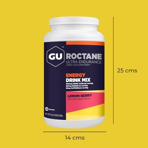 GU Energy Roctane Ultra Endurance Energy Drink Mix, 3.44-Pound Jar, Lemon Berry