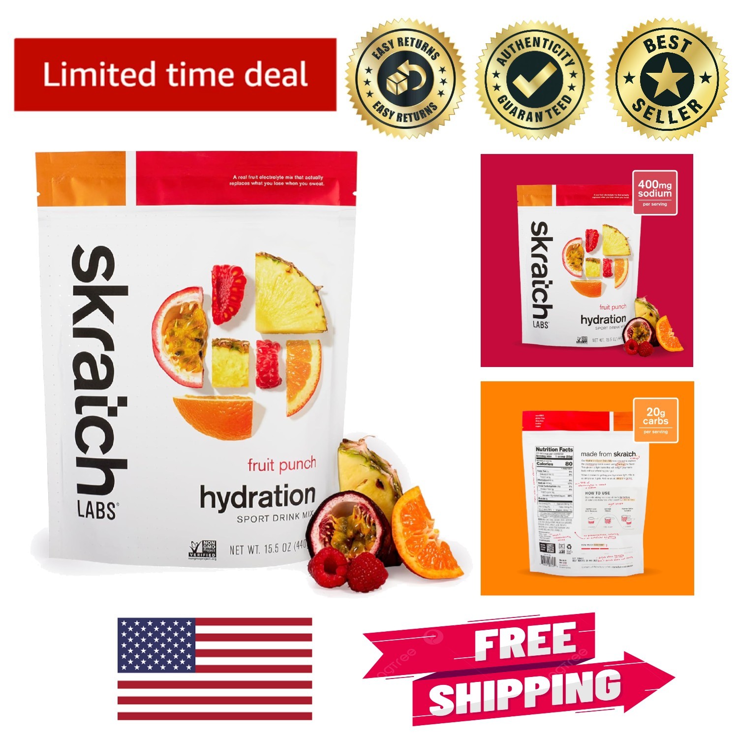 Electrolyte Drink Mix – Fruit Punch Flavor for Endurance & Hydration