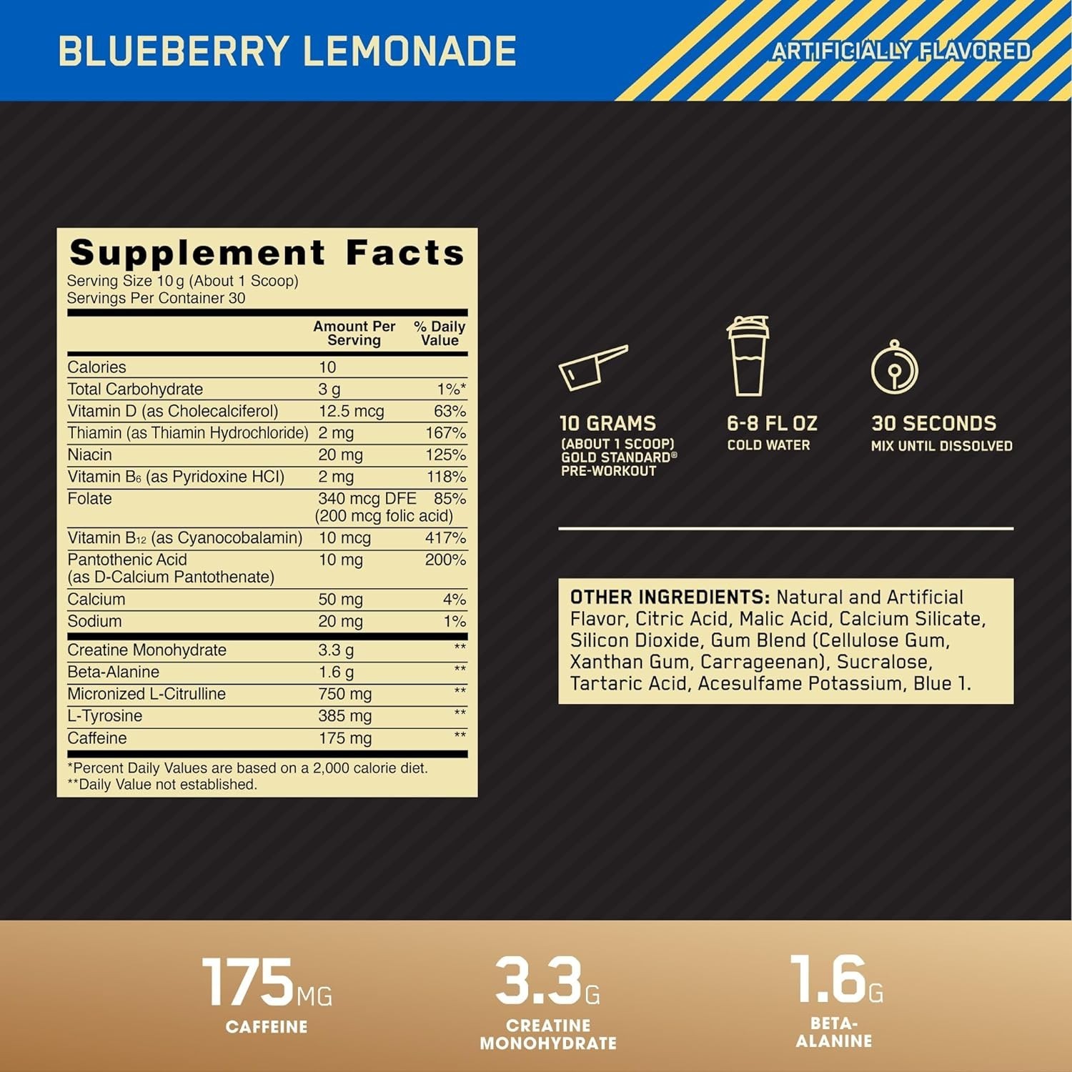 Vitamin D Infused Gold Standard Pre-Workout – 30 Servings, Creatine & Caffeine