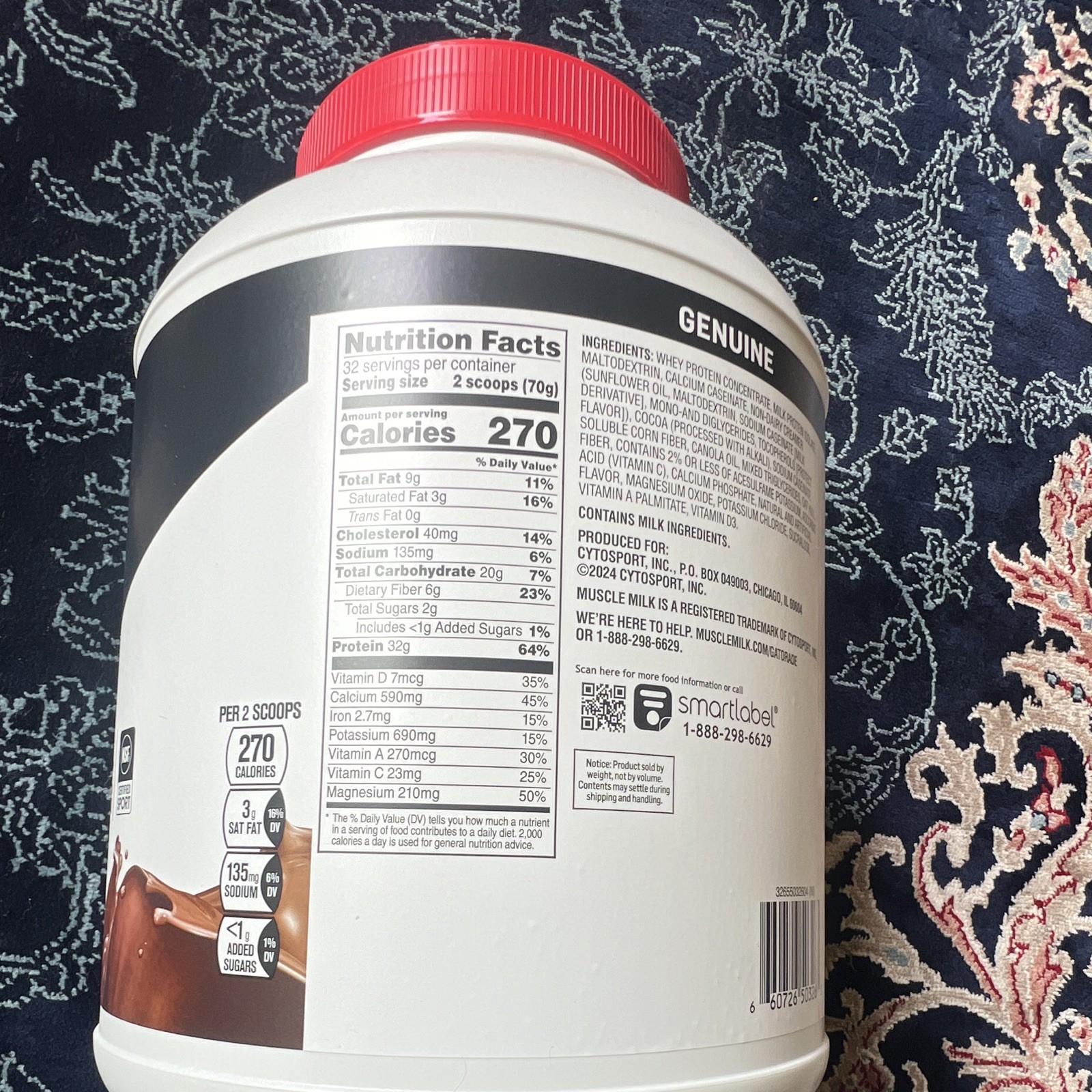 Muscle Milk Genuine Protein Powder High Protein NSF Sport Chocolate 4.94 lb