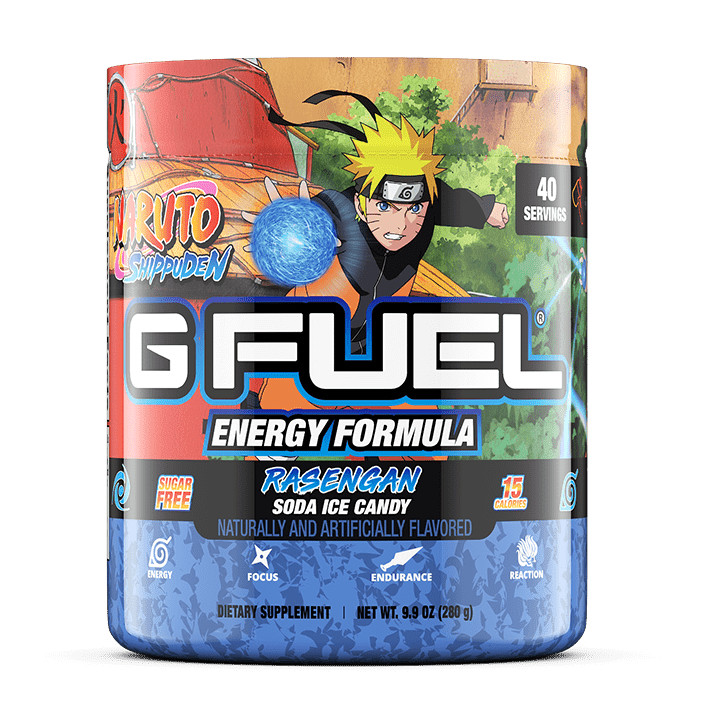 G Fuel Naruto vs Sasuke Rasengan Collector’s Box + Tall Metal Shaker Cup Sticker