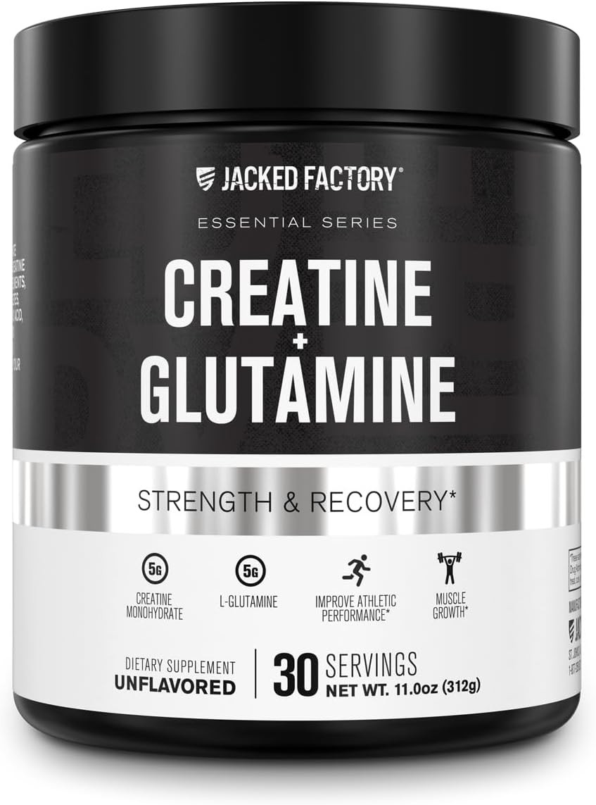 Creatine + Glutamine – Creatine Supplement with L-Glutamine for Muscle Recove…