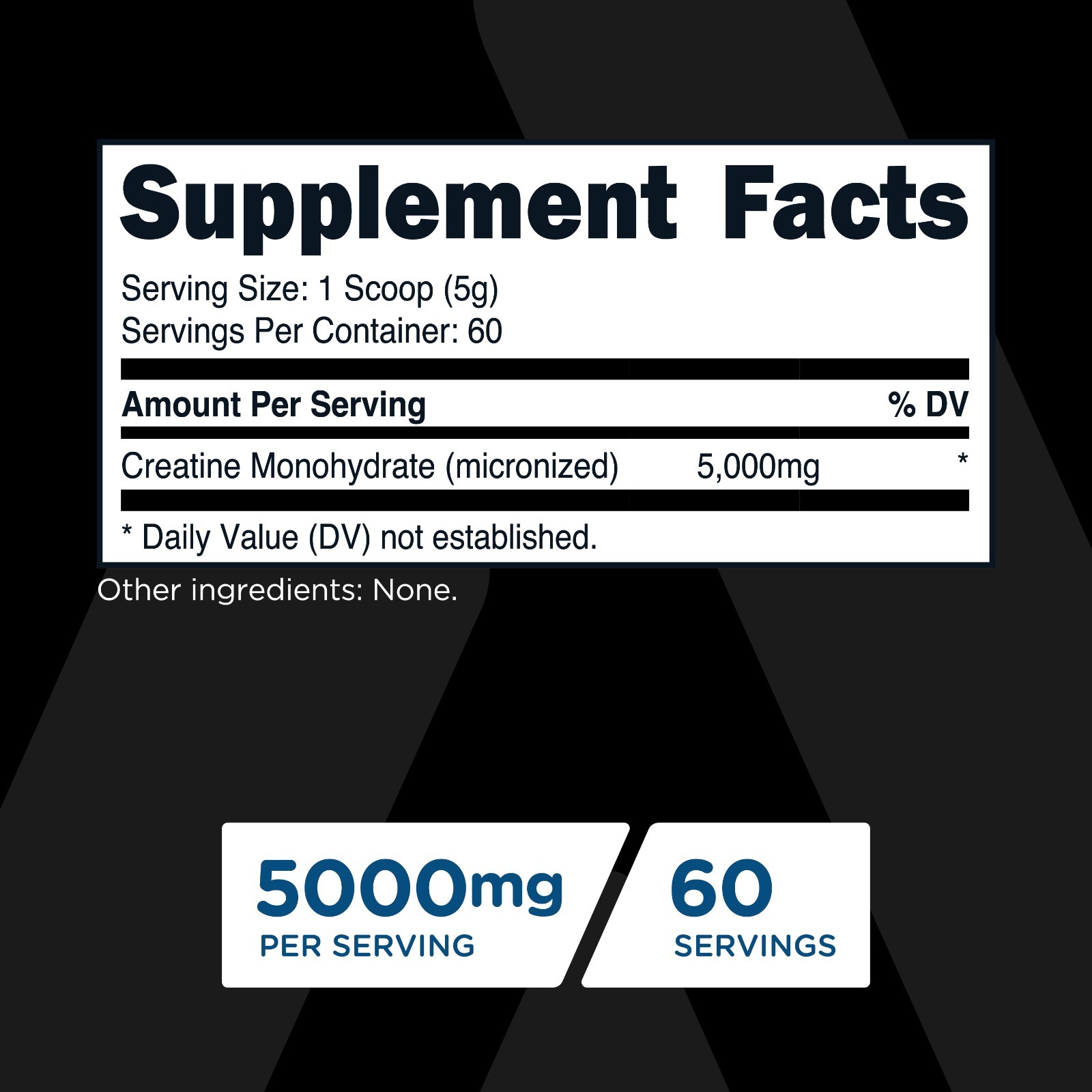 TransformHQ Creatine Monohydrate Powder (5000mg) Unflavored – 60 Servings