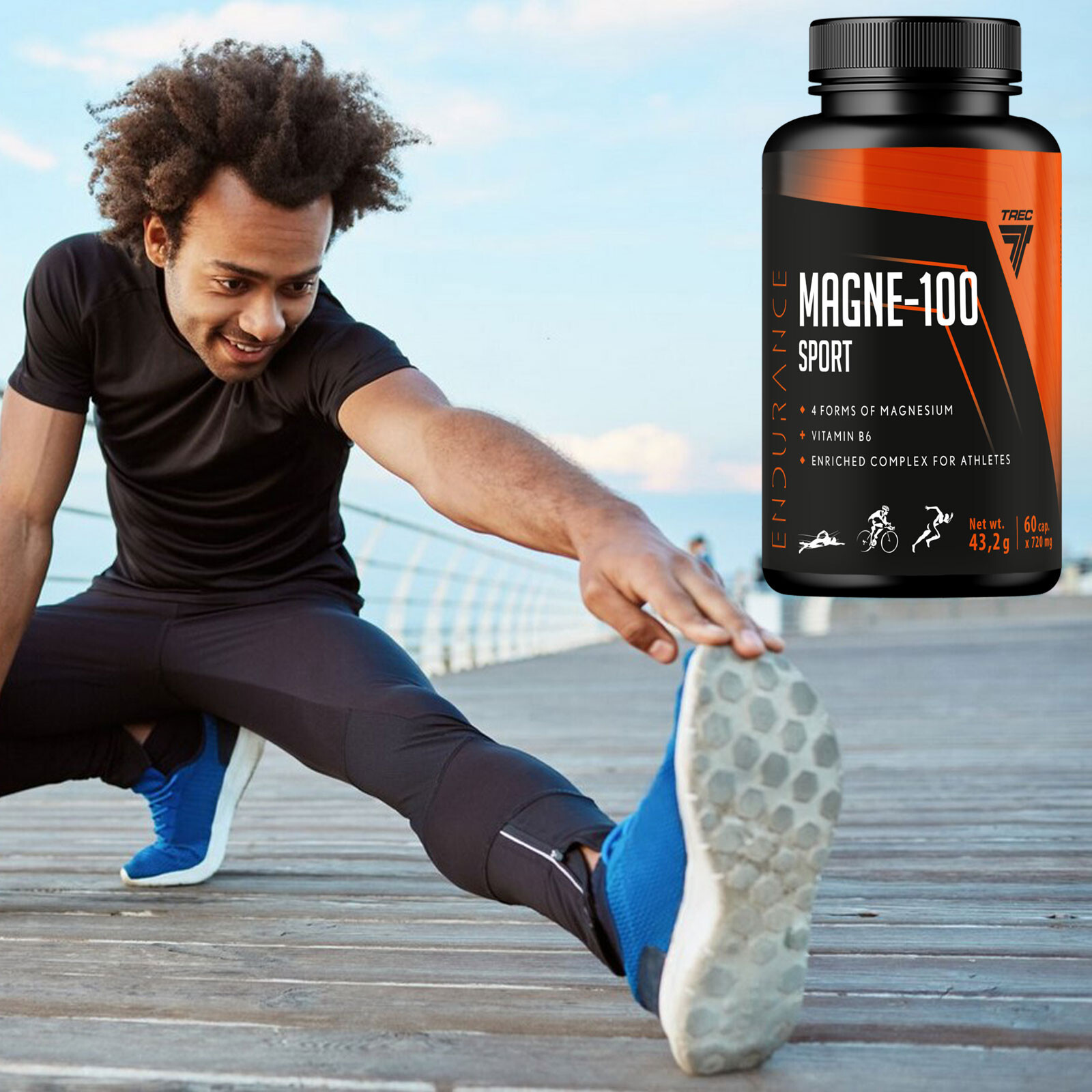 MAGNE-100 SPORT 60–360 Caps – Magnesium + B6 for Cramps, Energy & Recovery