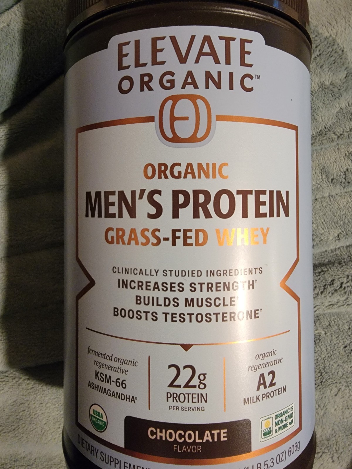 Men’s Whey Protein Chocolate Grass Fed A2 Regenerative with KSM-66 Ashwagandha