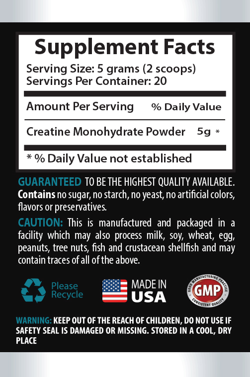 Creatine Powder – CREATINE POWDER 100g – Promotes Vascular Health 2B