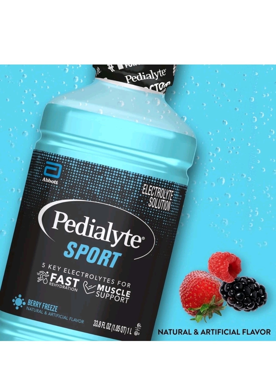 Pedialyte Sport Electrolyte Drink, Fast Hydration 33.8 Fl Oz (Pack of 4)