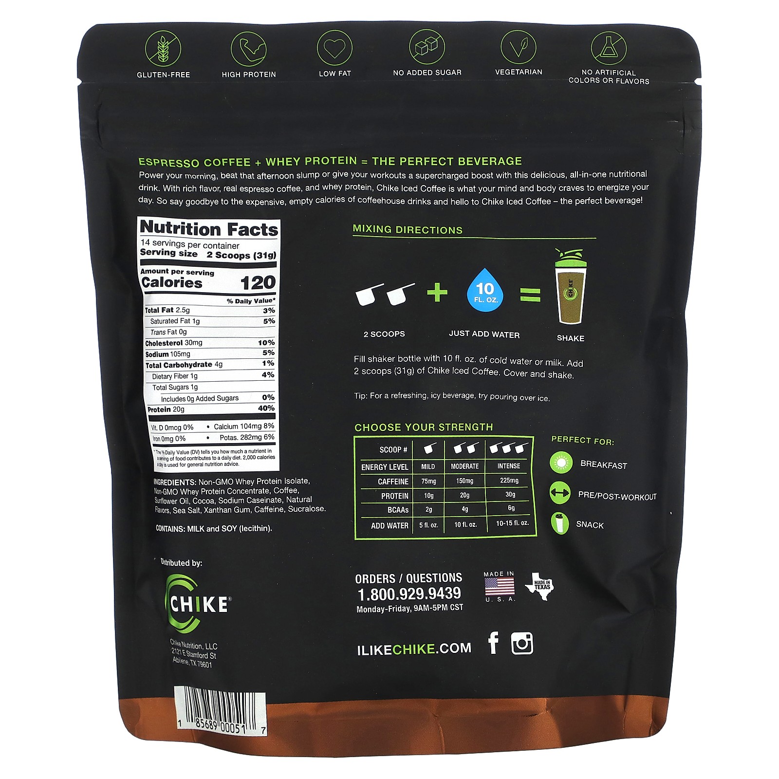 High Protein Iced Coffee, Mocha, 15.3 oz (434 g)