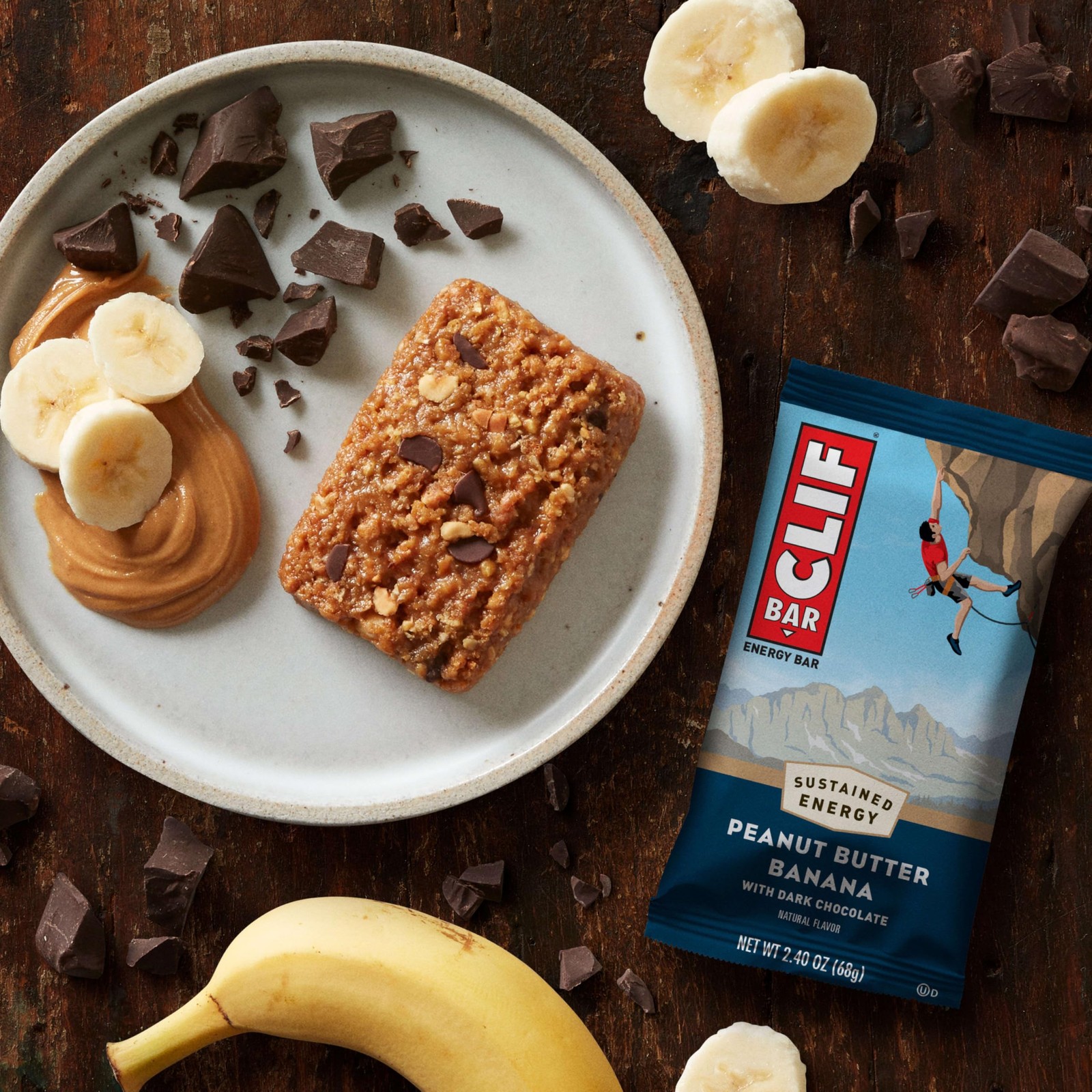 CLIF BAR – Energy 10 Count (Pack of 1), Peanut Butter Banana Dark Chocolate