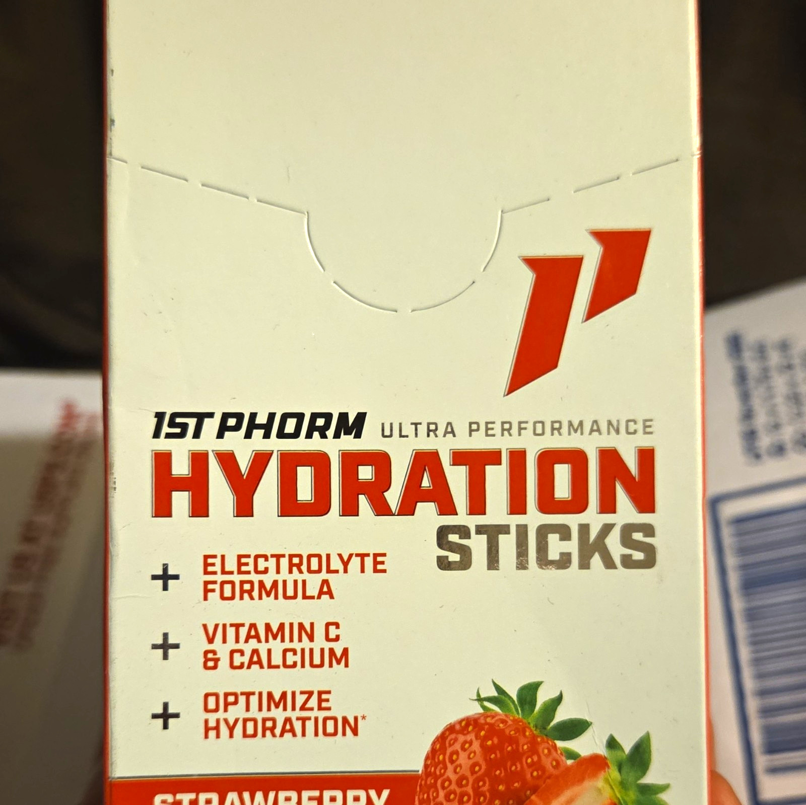 1st Phorm Hydration Sticks Electrolytes Strawberry 20 Pack Zero Sugar Exp 07/27