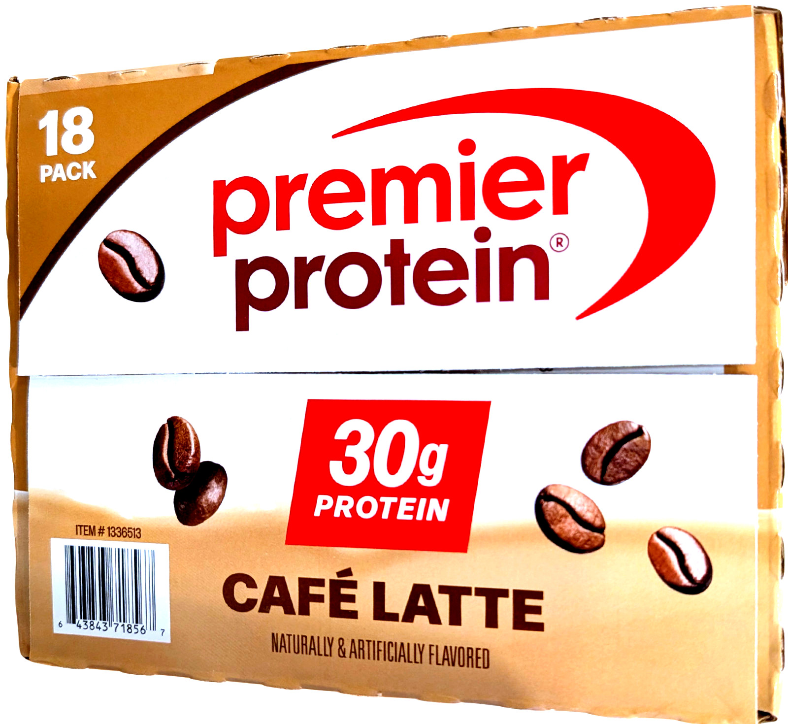 Premier 30g Plus High Protein Shake Cafe Latte 18 Ct x 11 Fl Oz 10/26 EXP 12/26