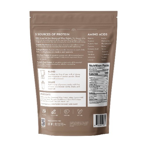 Just Ingredients Chocolate Protein Mix – 1.08lb – 15 servings: Non-Caffeinated