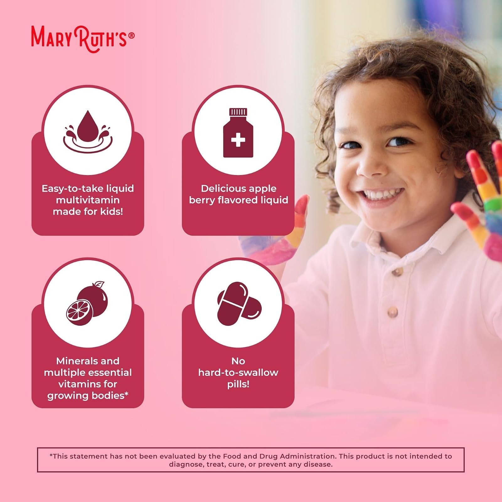 MaryRuth’s Kids Liquid Multivitamin | Immune Support | Vegan | 15.22 fl oz