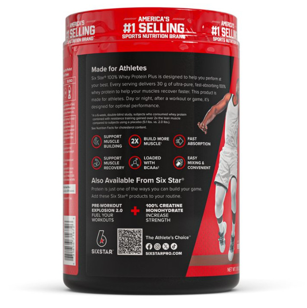 Six Star 100% Whey Protein Powder Plus Triple Chocolate 1.81lb 30g Pro