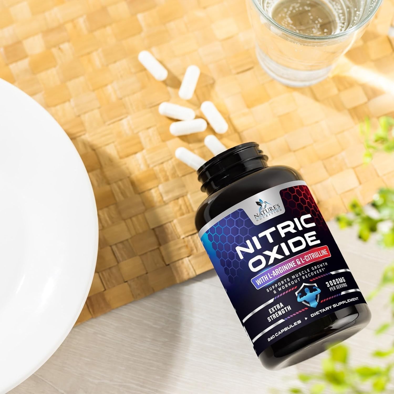 Nitric Oxide Booster Extra Strength 3000mg – L Arginine 3X Strength 240 pills