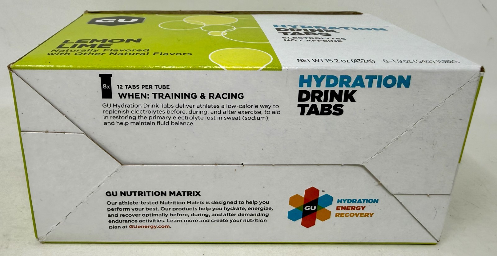 New GU Hydration Electrolyte Drink Taps – Lemon Lime (8 tubes per case)