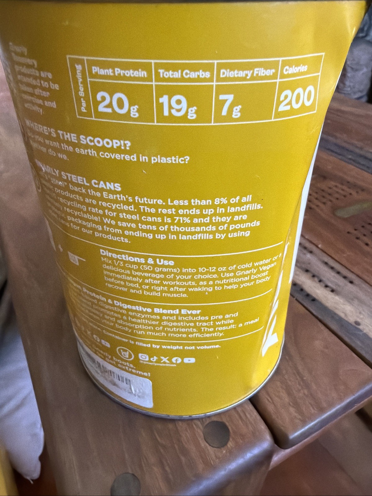 Gnarly Vanilla Protein Powder – NSF Sport Certified – Vegan Plant Protein 9/27