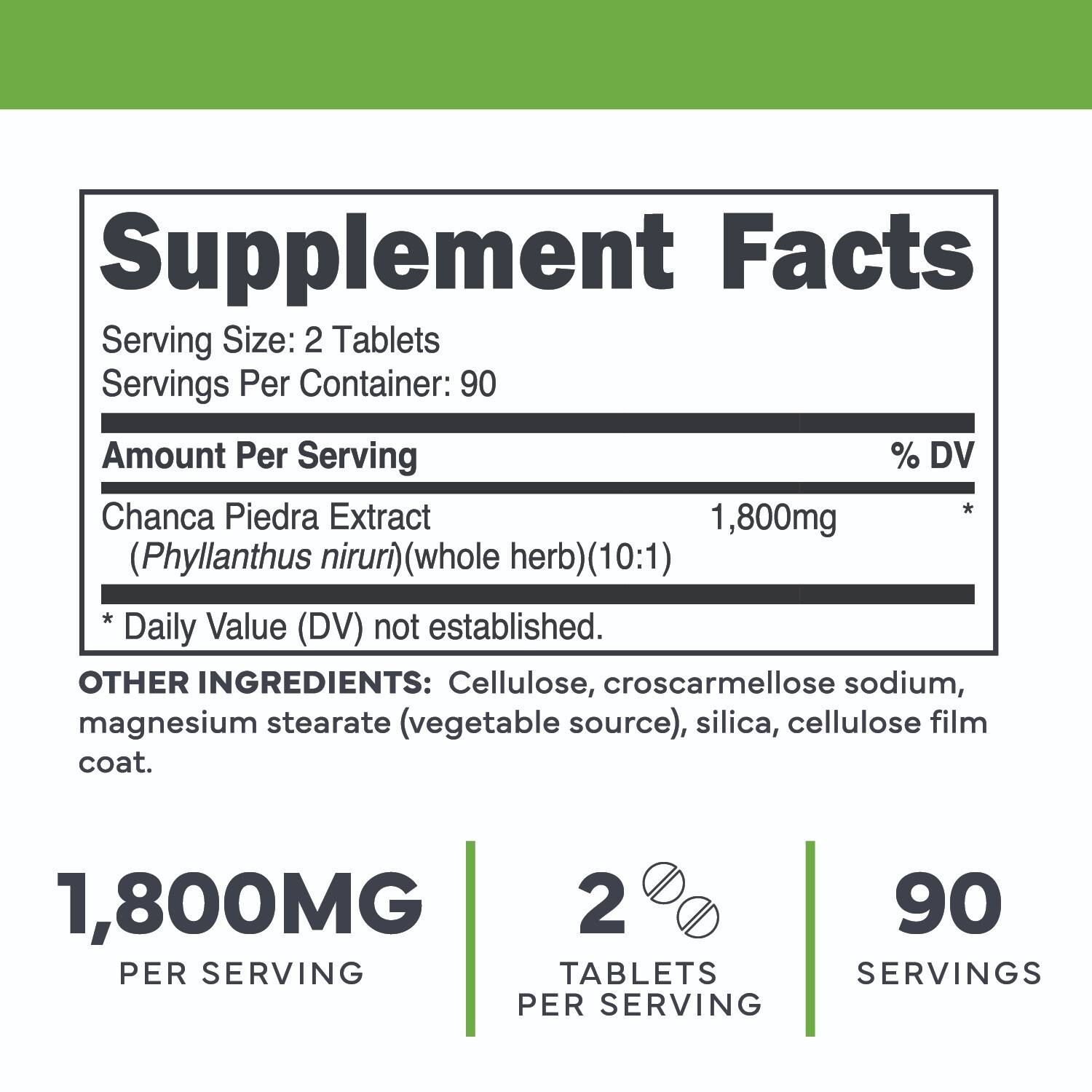 Type Zero Chanca Piedra (1,800mg) 180 Tablets – Keto Friendly, Non-GMO