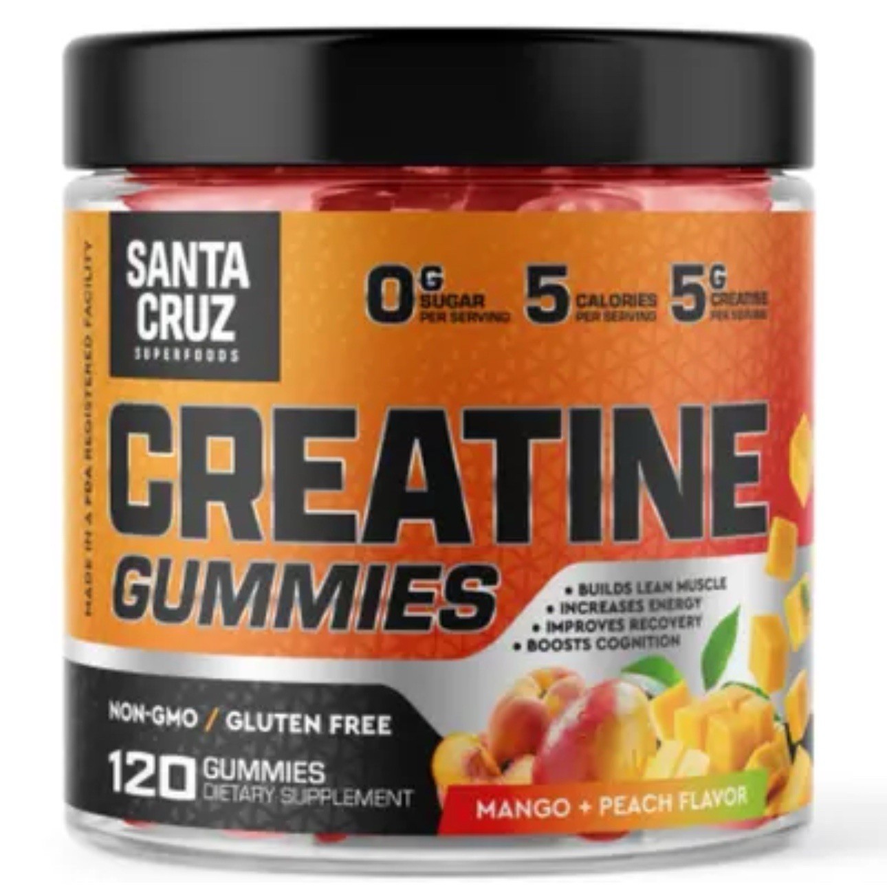 Santa Cruz Superfoods – Mango Peach Creatine Gummies 120ct