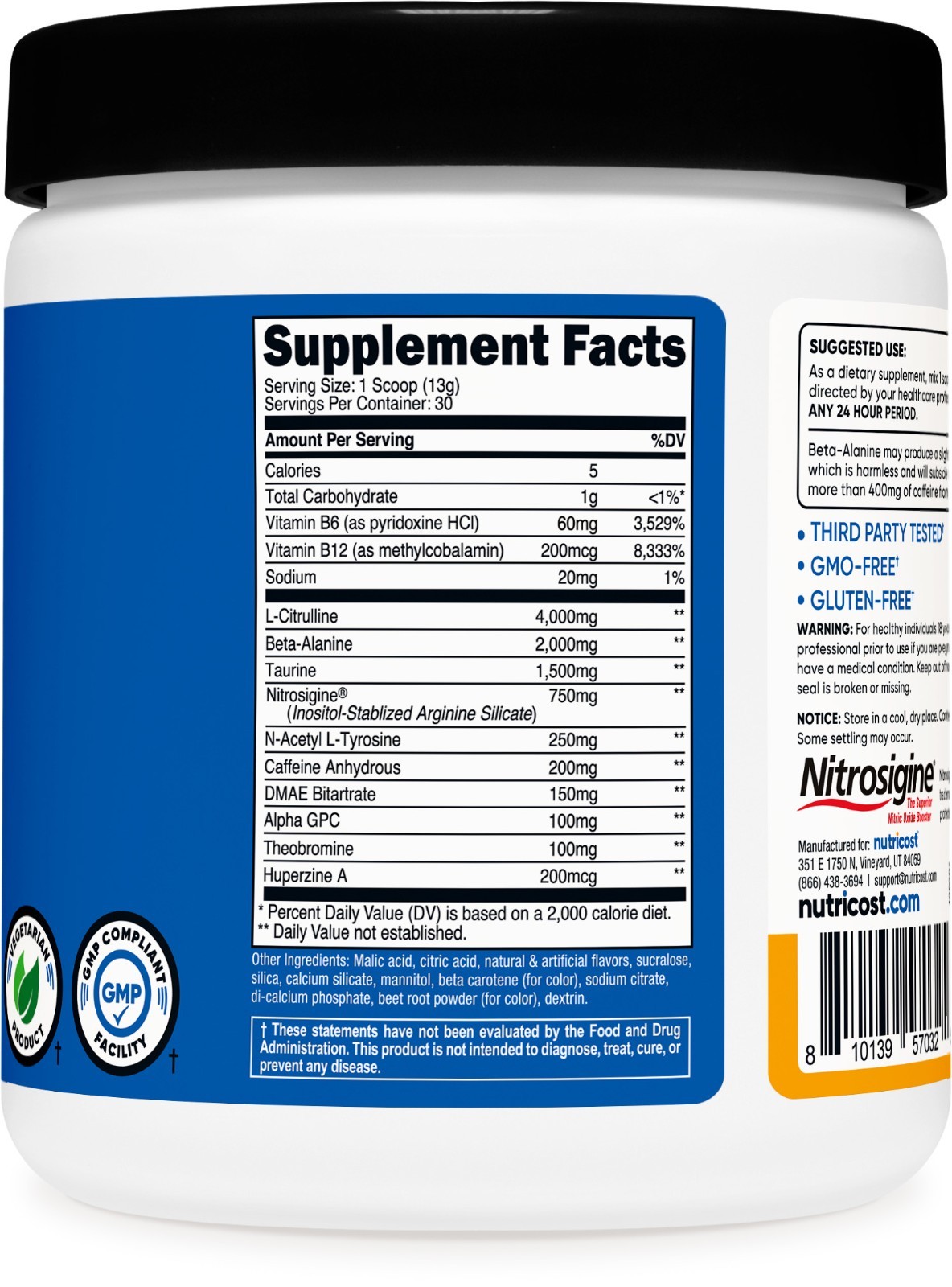 Nutricost Pre-Workout Complex Powder (Peach Mango) 30 Servings