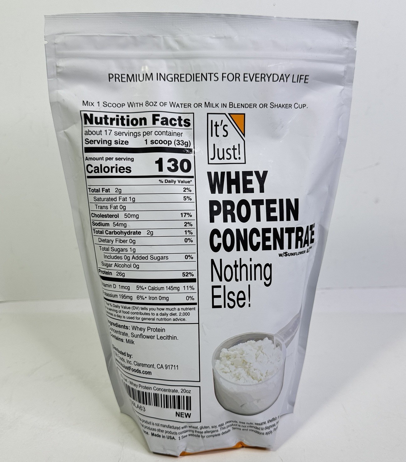 It’s Just! – 100% Whey Protein Concentrate Made in USA Premium 20 Oz Exp 01/2027