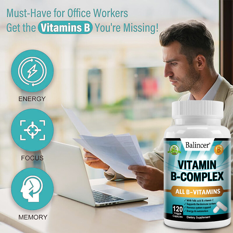 Vitamin B Complex – 30TO120 Capsules – Quality Standards – Simple Supplements
