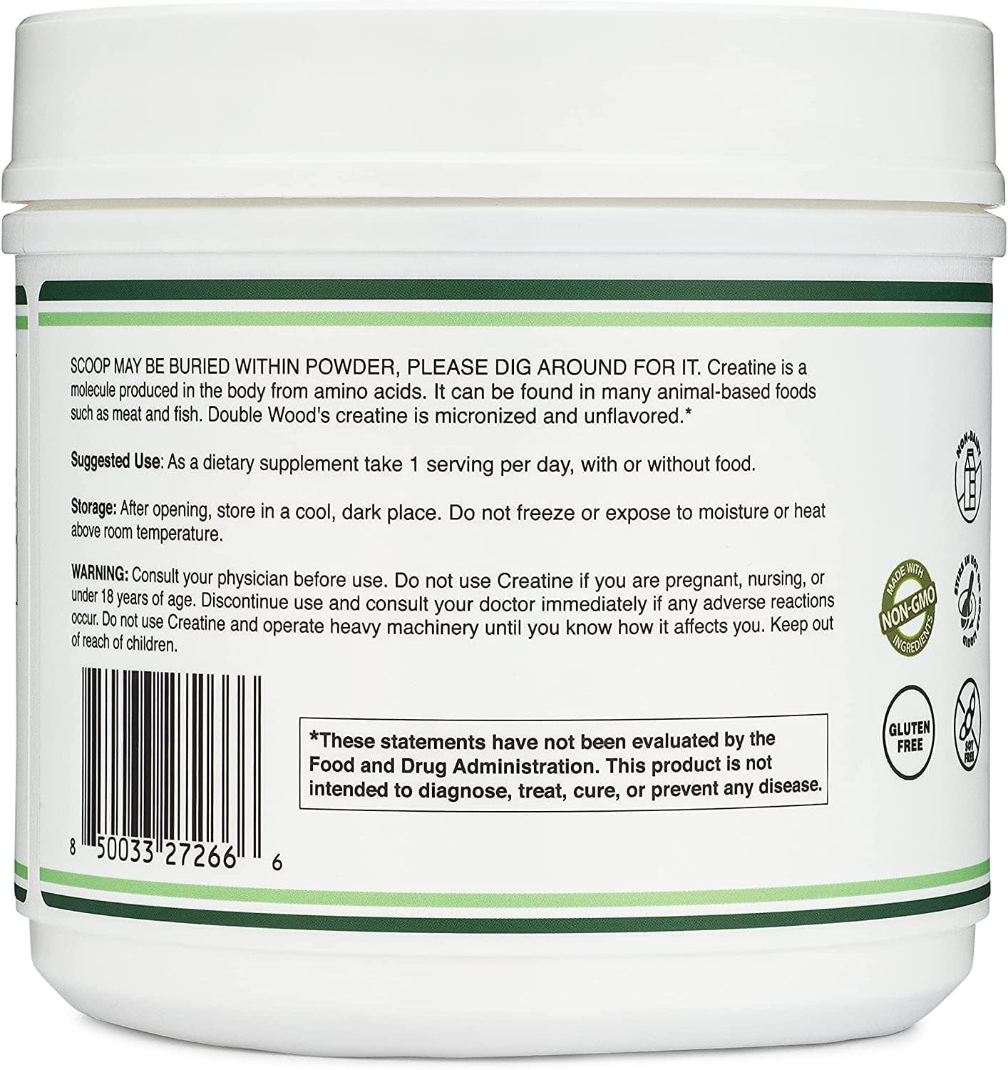 Micronized Creatine Monohydrate 5g, 17.6 Ounce (Pack of 1), No Color