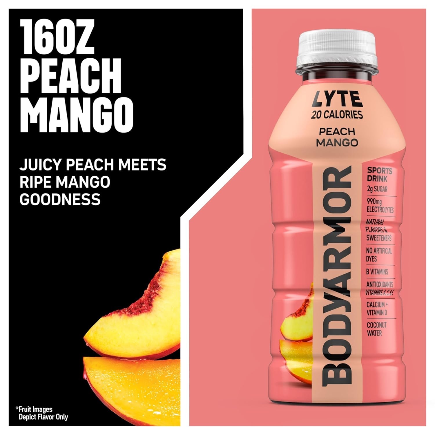 12-Pack Lyte Peach Mango – Low-Calorie Electrolyte Drink for Active Lifestyles